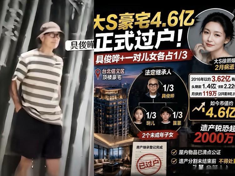 光头名字上房本，那千万遗产税到底谁掏的？
大S信义豪宅3.62亿新台币买的，7月