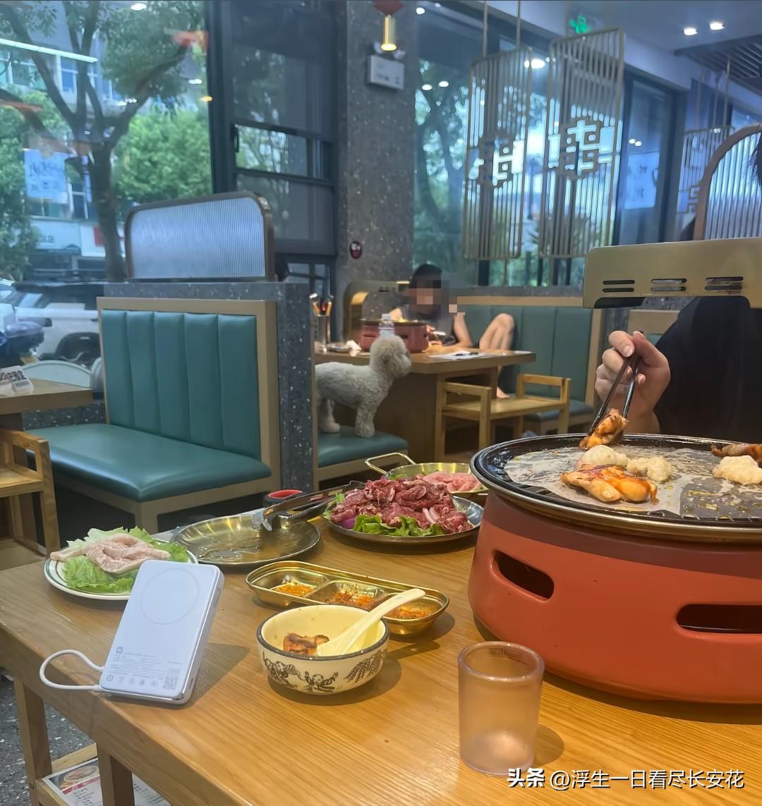 狗上桌，能进店，能上桌，这次轮到浙江丽水的火炮烤牛肉（长松路店）了。这家店是允许