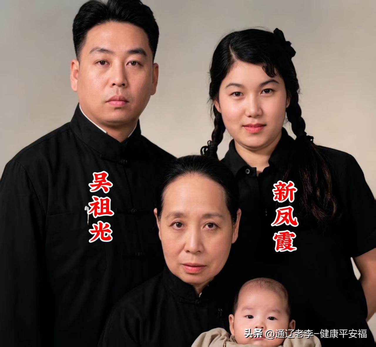 年轻时的新凤霞、吴祖光和家人们，相隔多年今昔对比。
评剧皇后配文人吴祖光，才情相