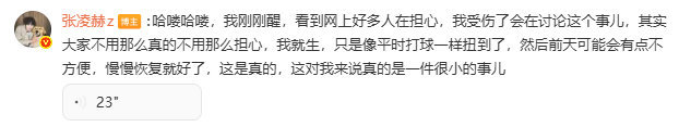 张凌赫工作室发文回应张凌赫低血糖以及脚受伤情况，张凌赫空降超话发语音和粉丝报平安