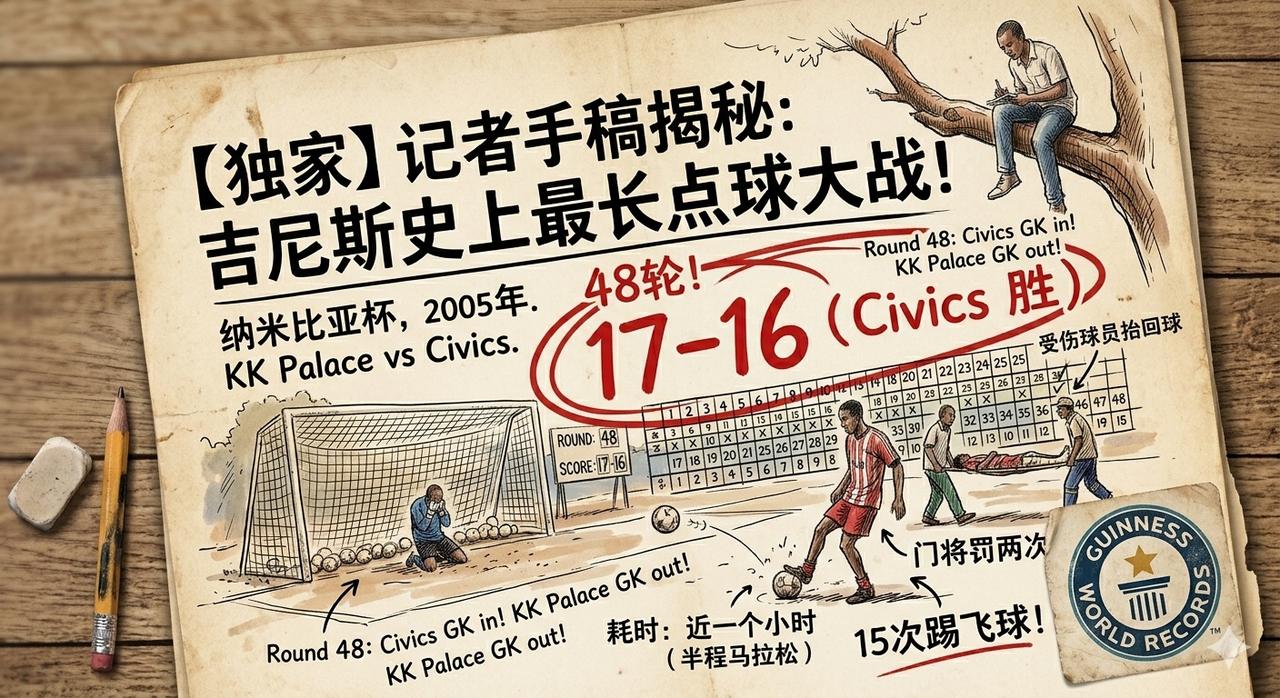 你能想象一场点球大战踢了将近一个小时，双方球员罚了48轮，连门将都罚了两遍吗？