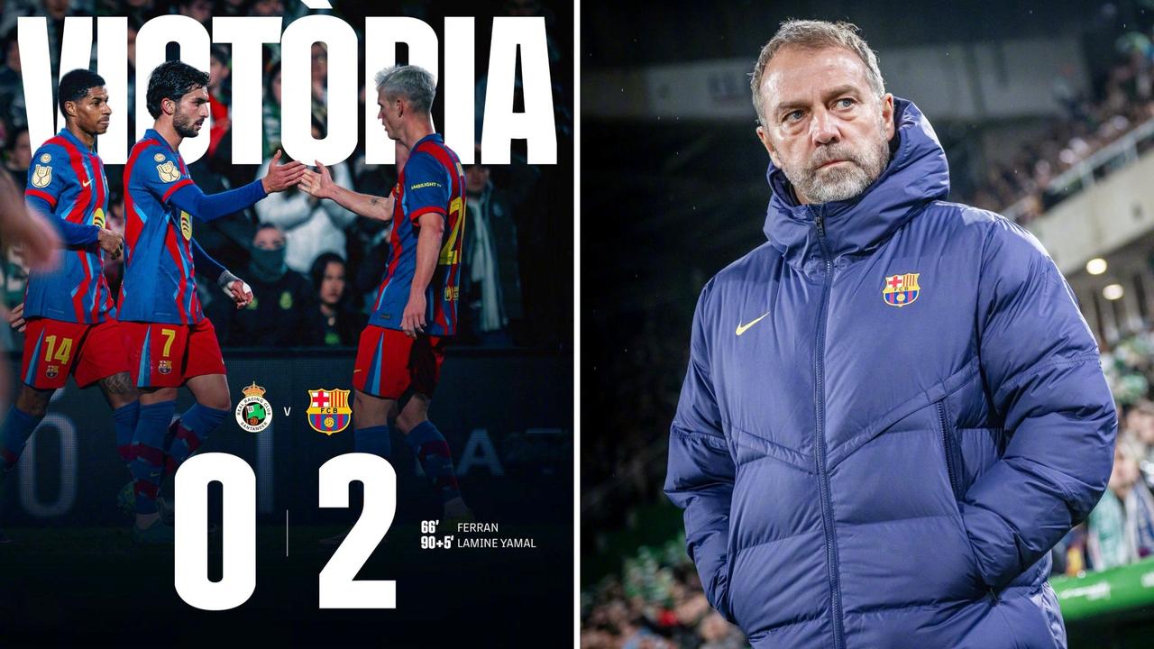 国王杯：巴塞罗那客场2-0击败桑坦德竞技，晋级国王杯八强。
费兰单刀球破门，亚马