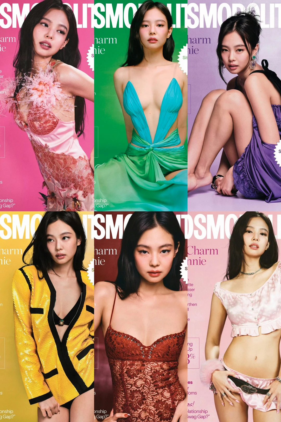 Jennie登上美版COSMO封面！6封6色设定！