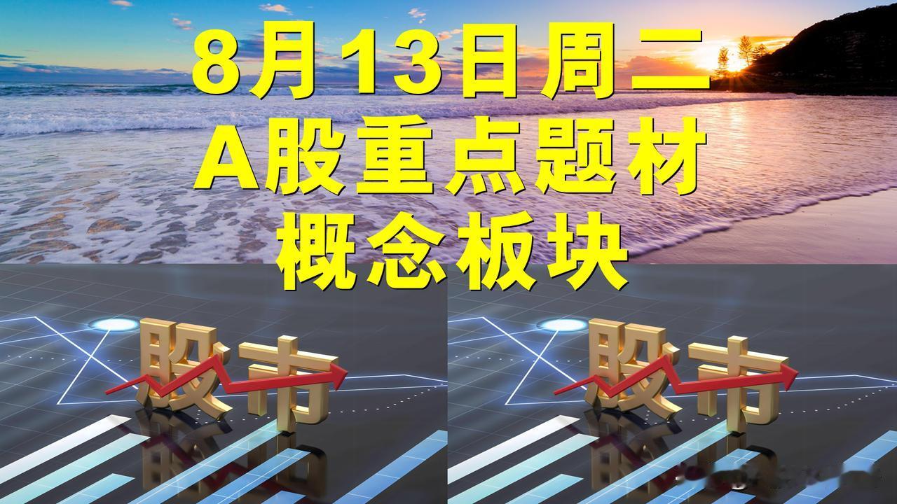 8月13日周二A股题材概念板块。

一、机器人概念板块：弘宇股份、立达信、新洁能
