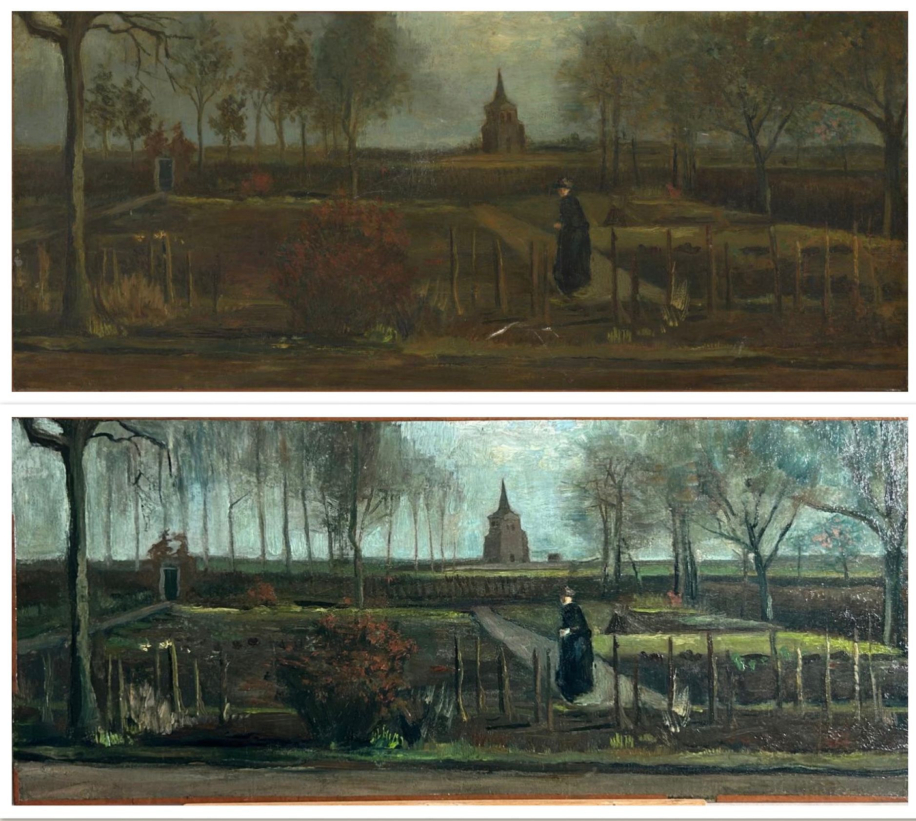 梵高的油画修复以后变得更亮、更鲜艳了！据说是除去老化的亮油，涂上现代化的新亮油。