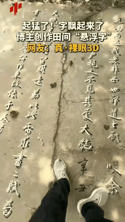 太震撼了！河南，一农村小伙在地上练毛笔字，女儿不小心打碎了一个石膏娃娃，他去捡的