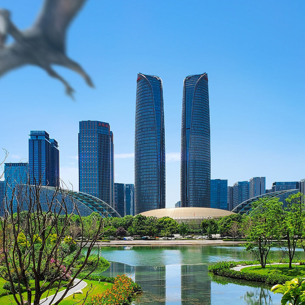 恐龙入侵微博头像 🆘救命！被恐龙🦕挟持了！它们出现成都双子塔附近，强迫我换上