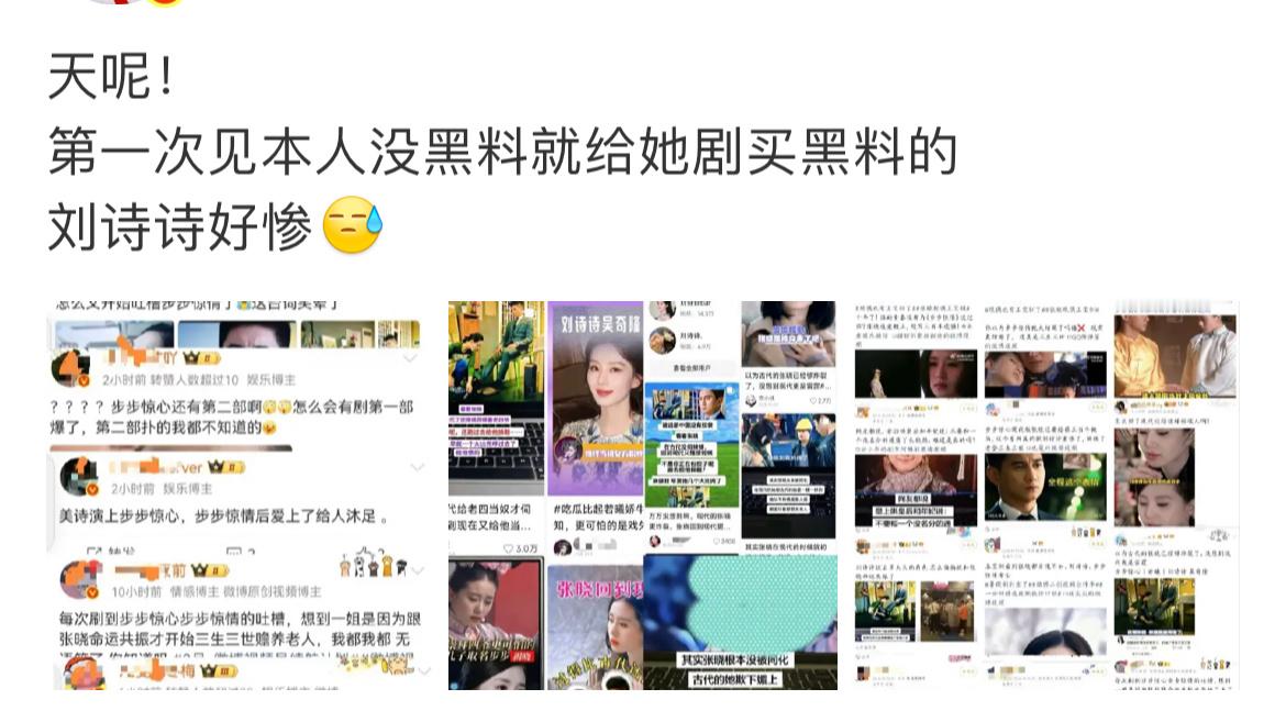 第一次见黑不了本人，开始黑刘诗诗剧的，《醉梦》播了欢迎来审判哈，哦对了，刘诗诗经