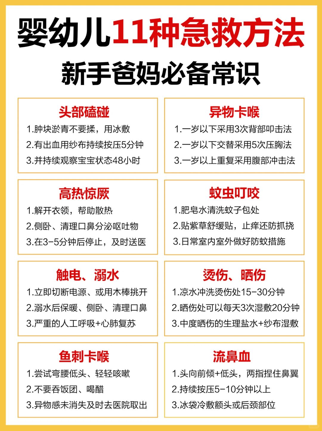 11种宝宝急救方法‼️关键时刻能救命‼️