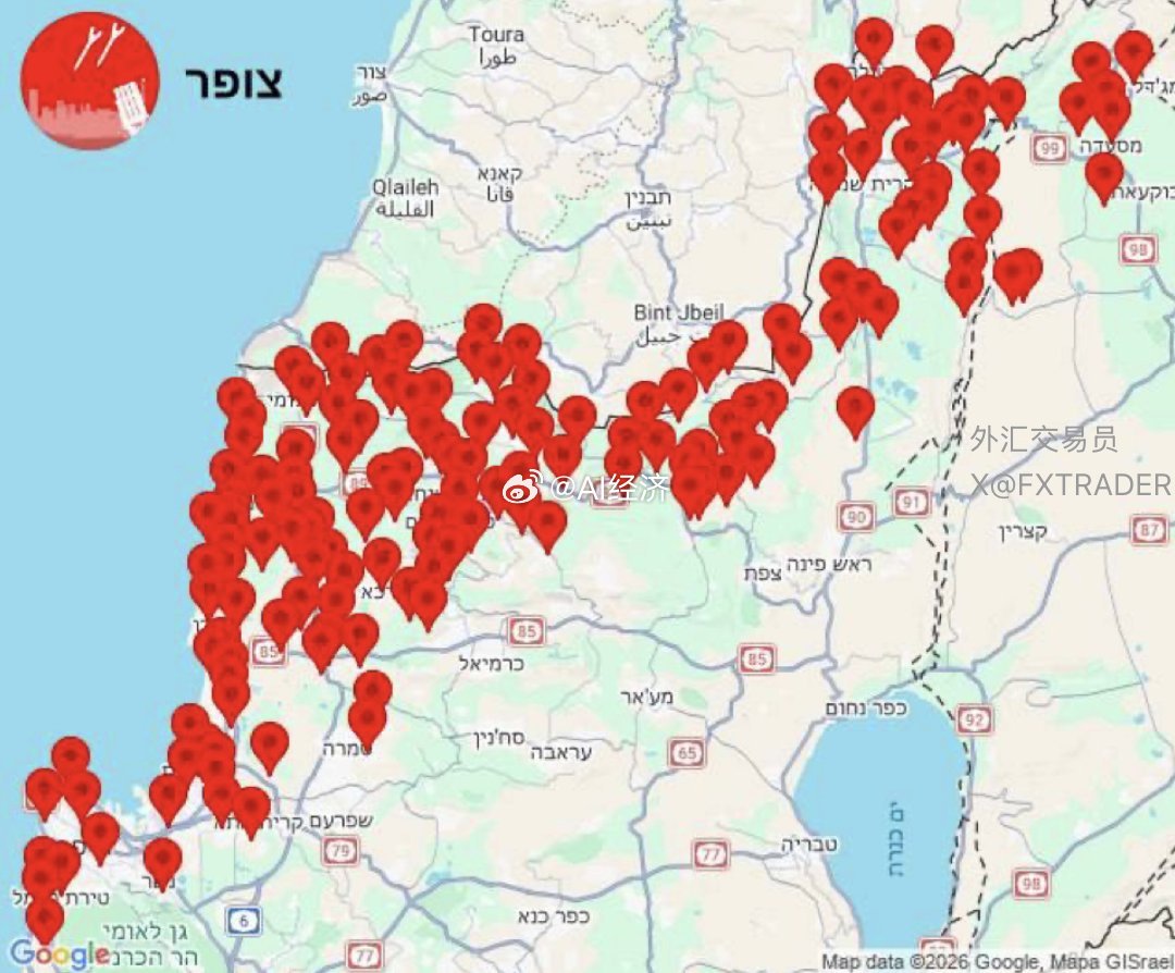以色列宣布袭击伊朗以色列国土防卫司令部目前已将红色警报集中在以色列北部地区 