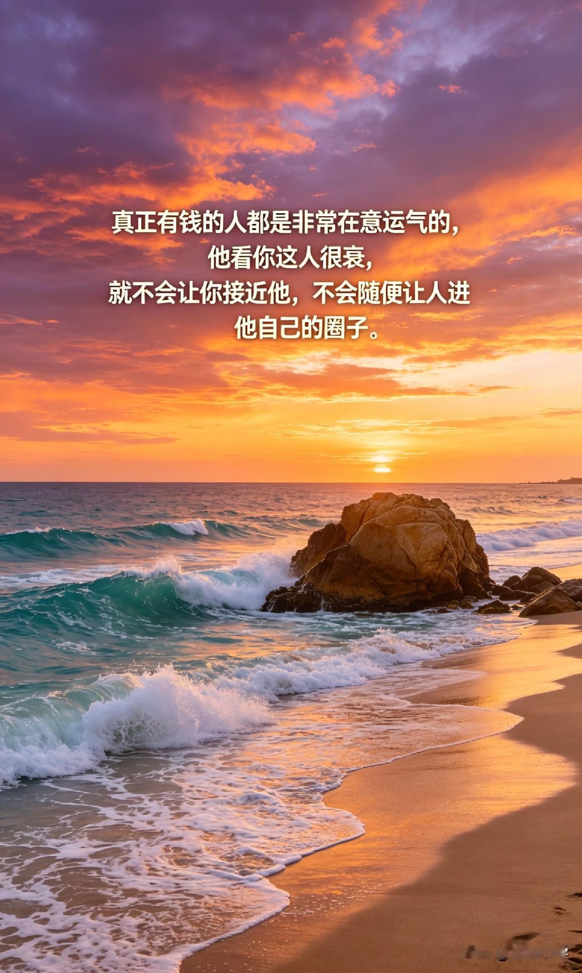 真正有钱的人都是非常在意运气的，他看你这人很衰，就不会让你接近他，不会随便让人进