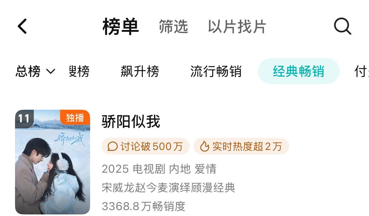 骄阳似我进入拉新榜年榜11，宋威龙和赵今麦也暴风吸粉了，这剧真的爆了！ 