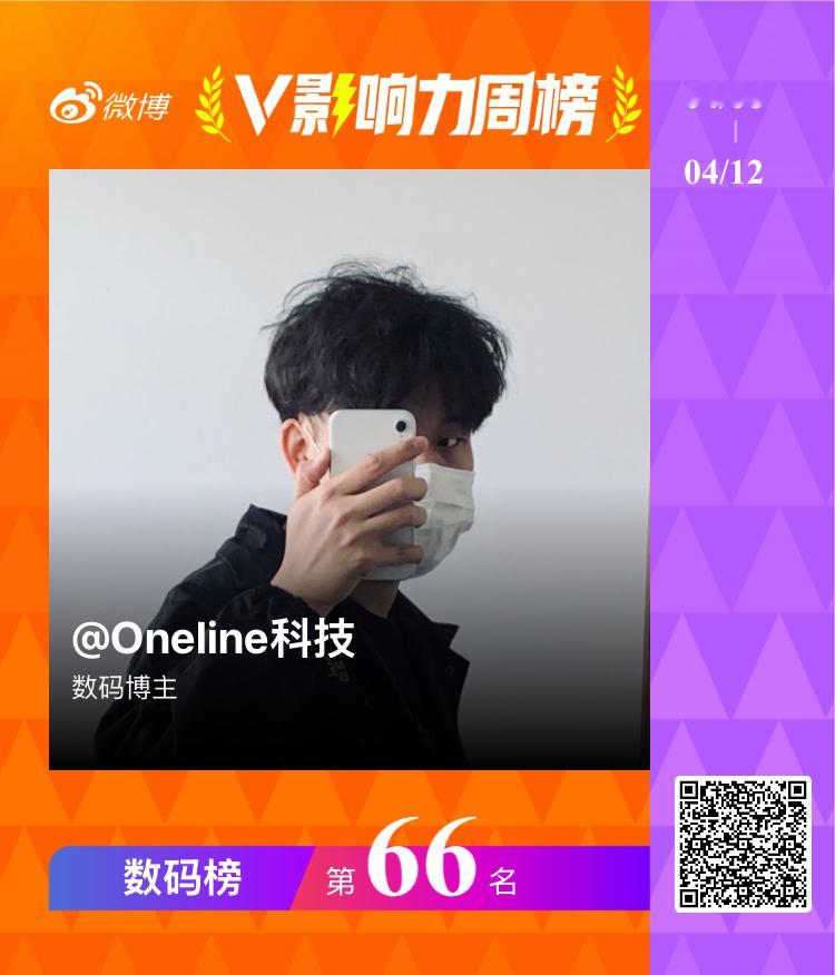 V影响力周榜 66 名，这数字挺吉利还得多谢大家每天捧场，虽说依旧买不起新机！ 