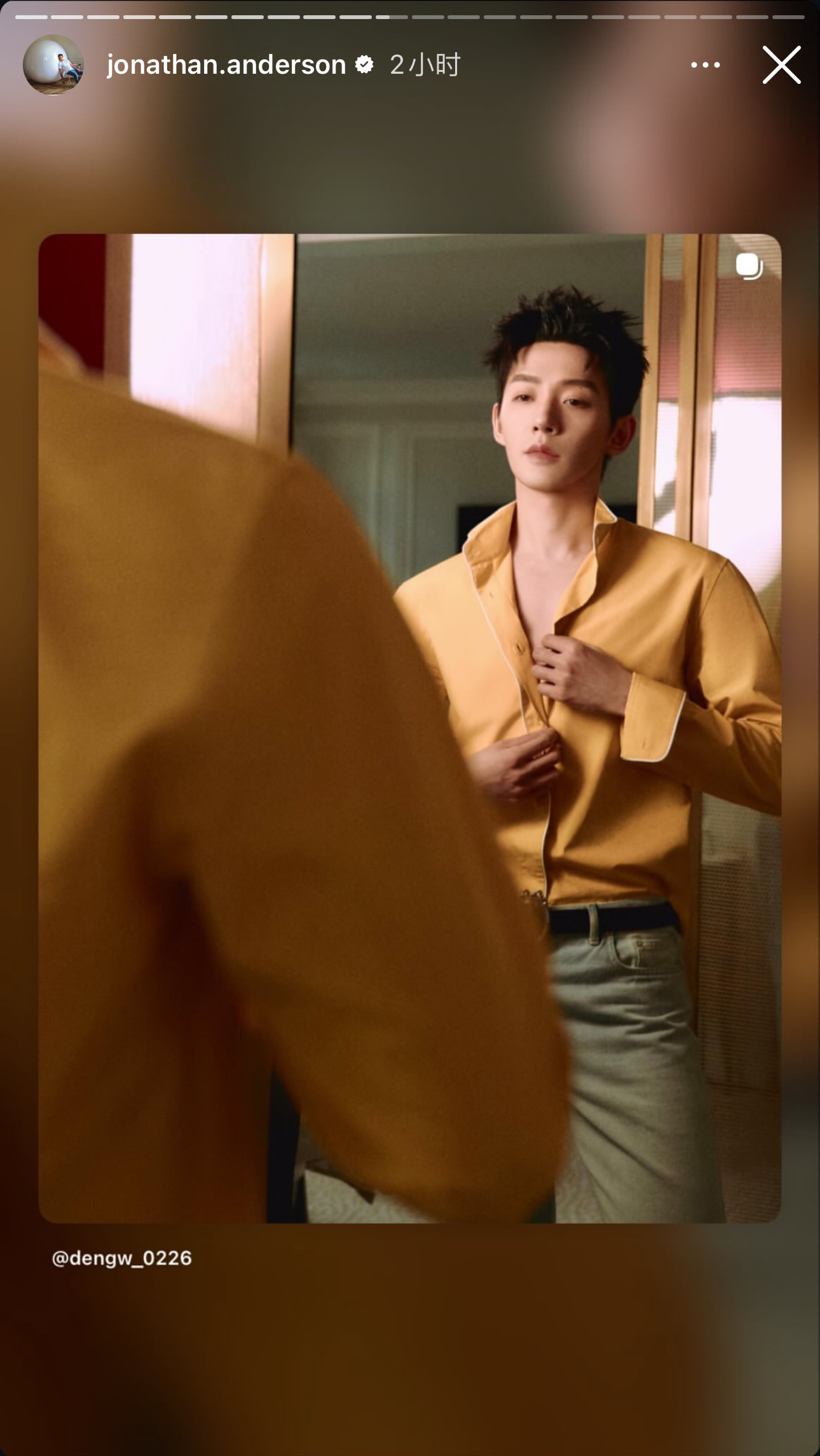 迪奥设计师JWA转发邓为，内娱唯一为帝还是太权威了！！！👏👏👏邓为