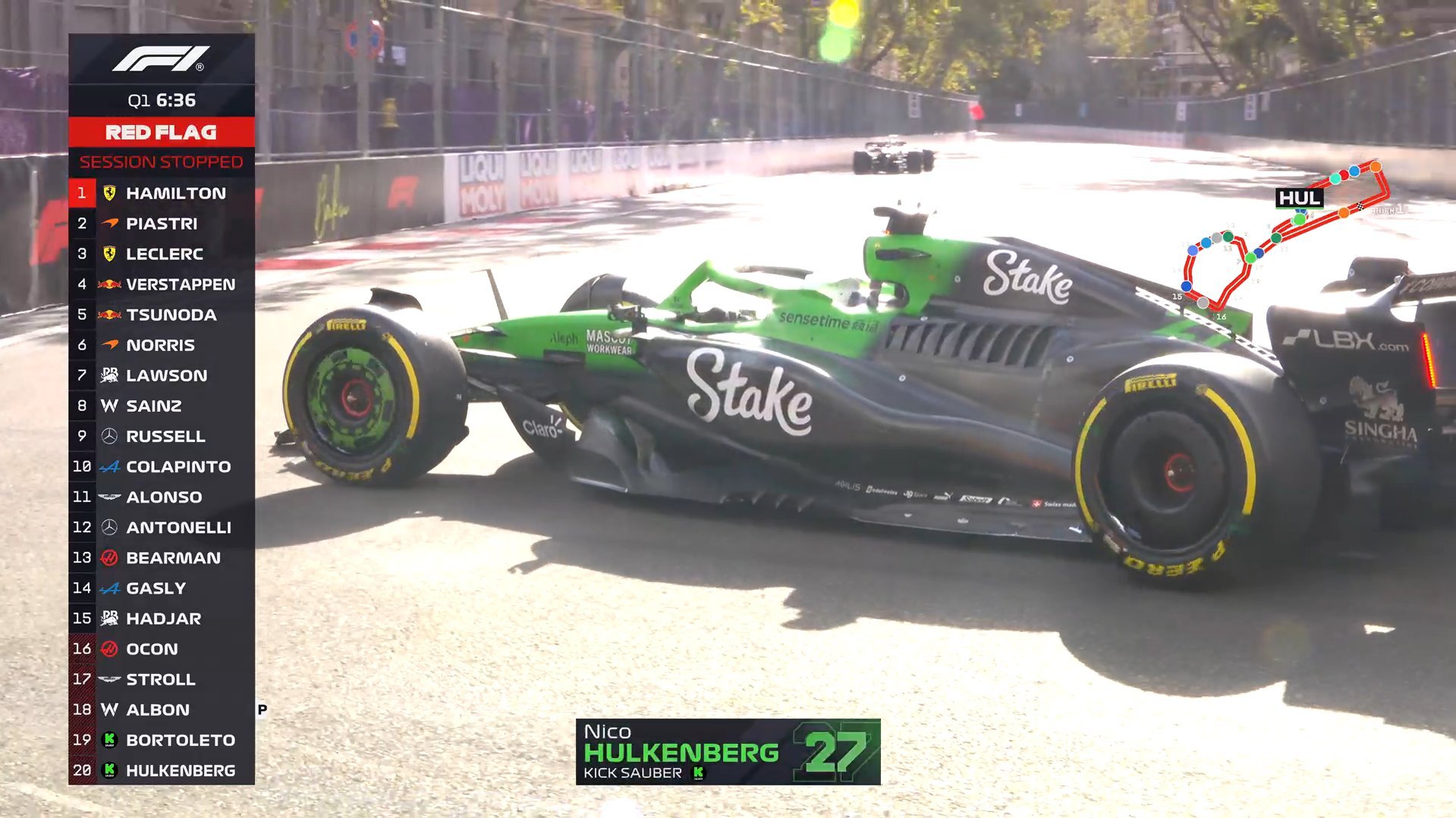 霍肯伯格T4撞车，再度红旗！2025f1阿塞拜疆大奖赛 ​​​