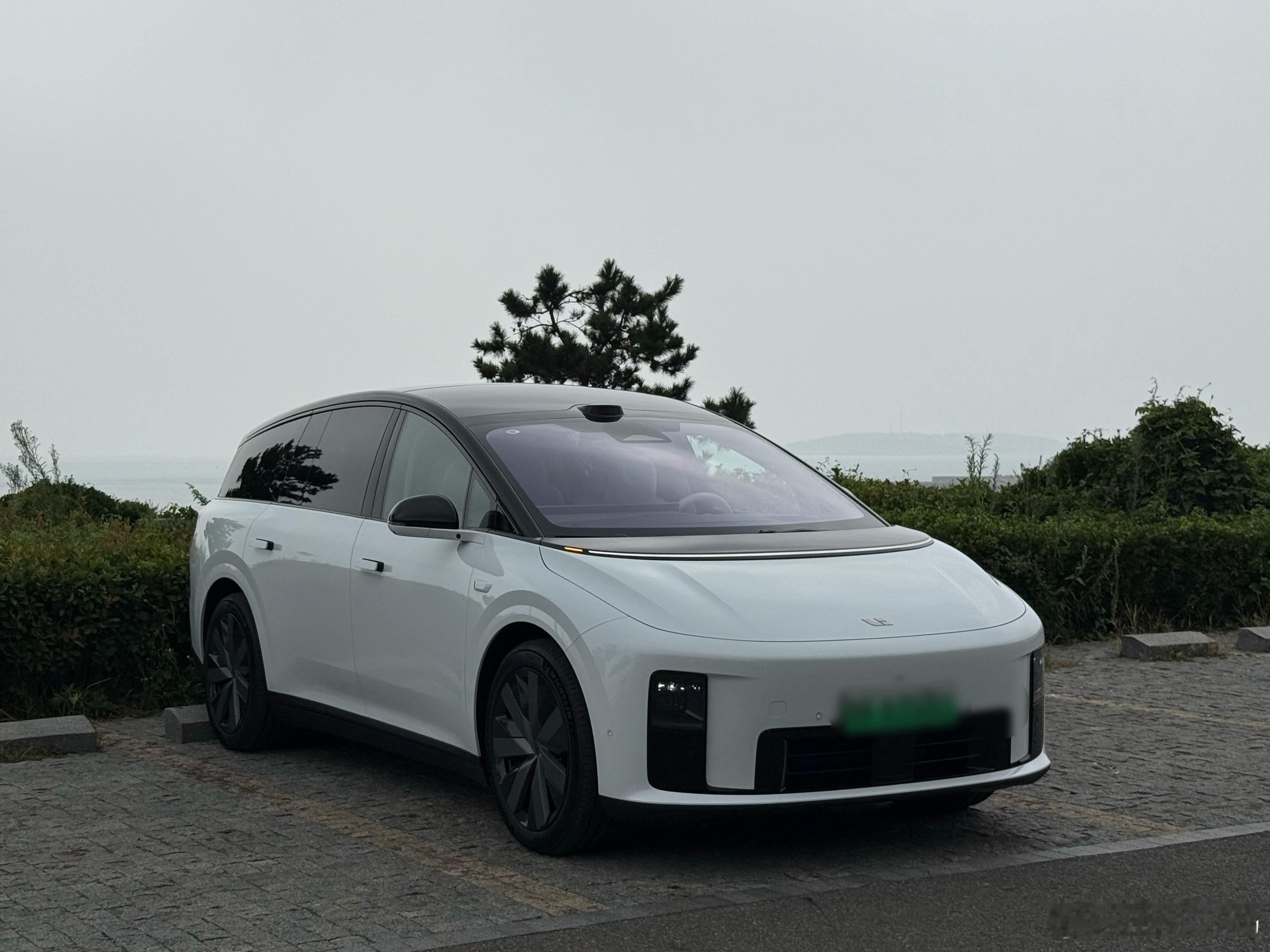 今天体验理想i8，这个白方向盘是真好看！！！不知道耐不耐脏啊[傻眼] ​​​