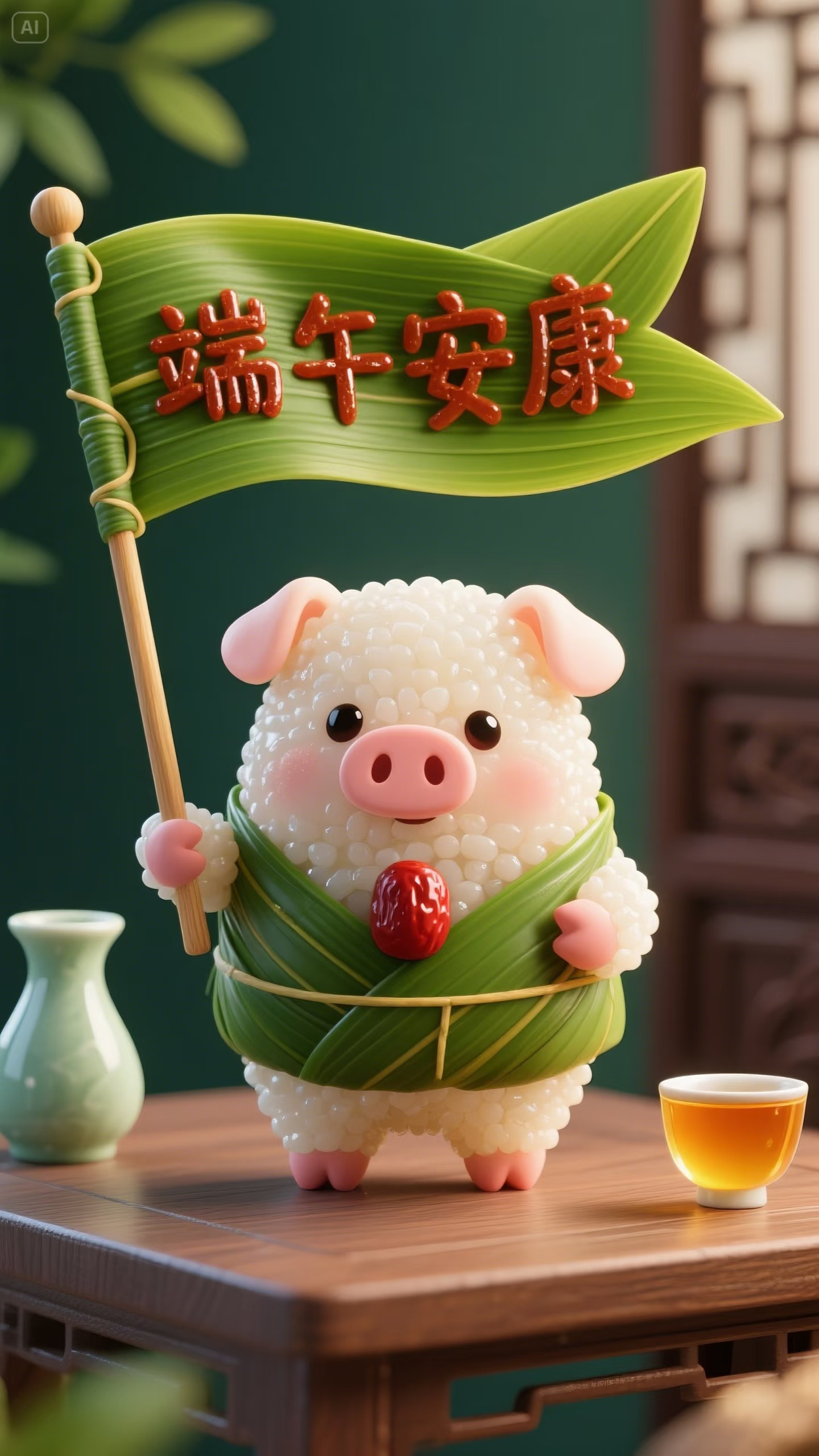可爱小猪粽子壁纸