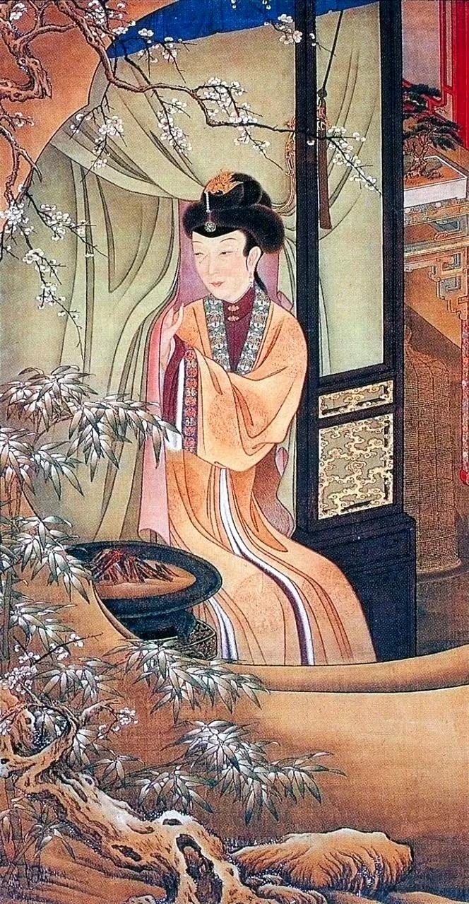 《十二美人图》是由清初宫廷画家创作的工笔重彩人物画。此套图屏仍保存得完好无损，成