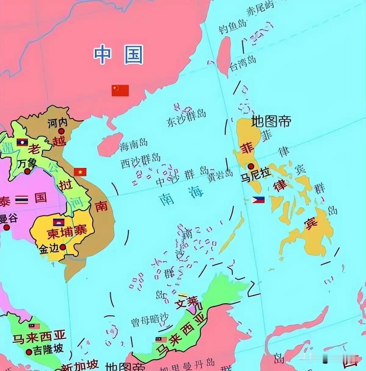 我们整天的在南海填岛建设军事基地，怕美日联盟利诱，还不敢大动作跟菲律宾🇵🇭发