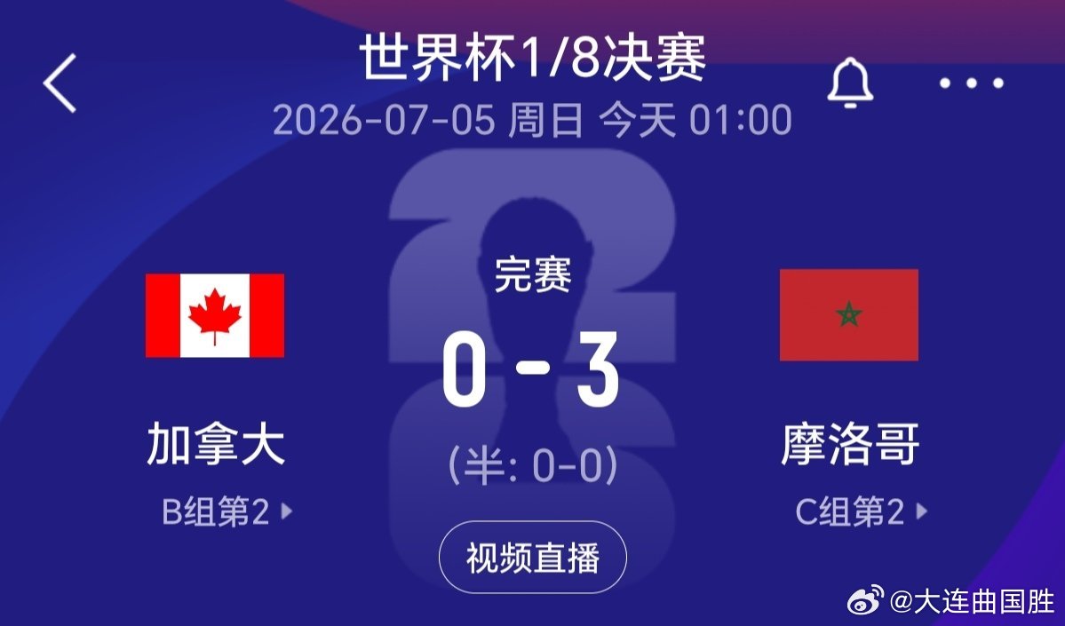加拿大vs摩洛哥加拿大0比3摩洛哥加拿大摩洛哥冲突弱弱有种赶脚，加拿大跟摩洛哥换