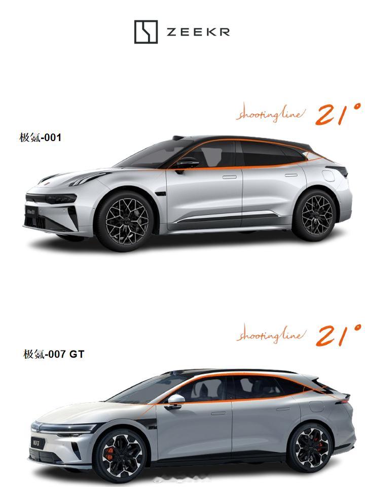 极氪001极氪007 GT 极氪007 GT的尾部造型比极氪001再激进一些就更
