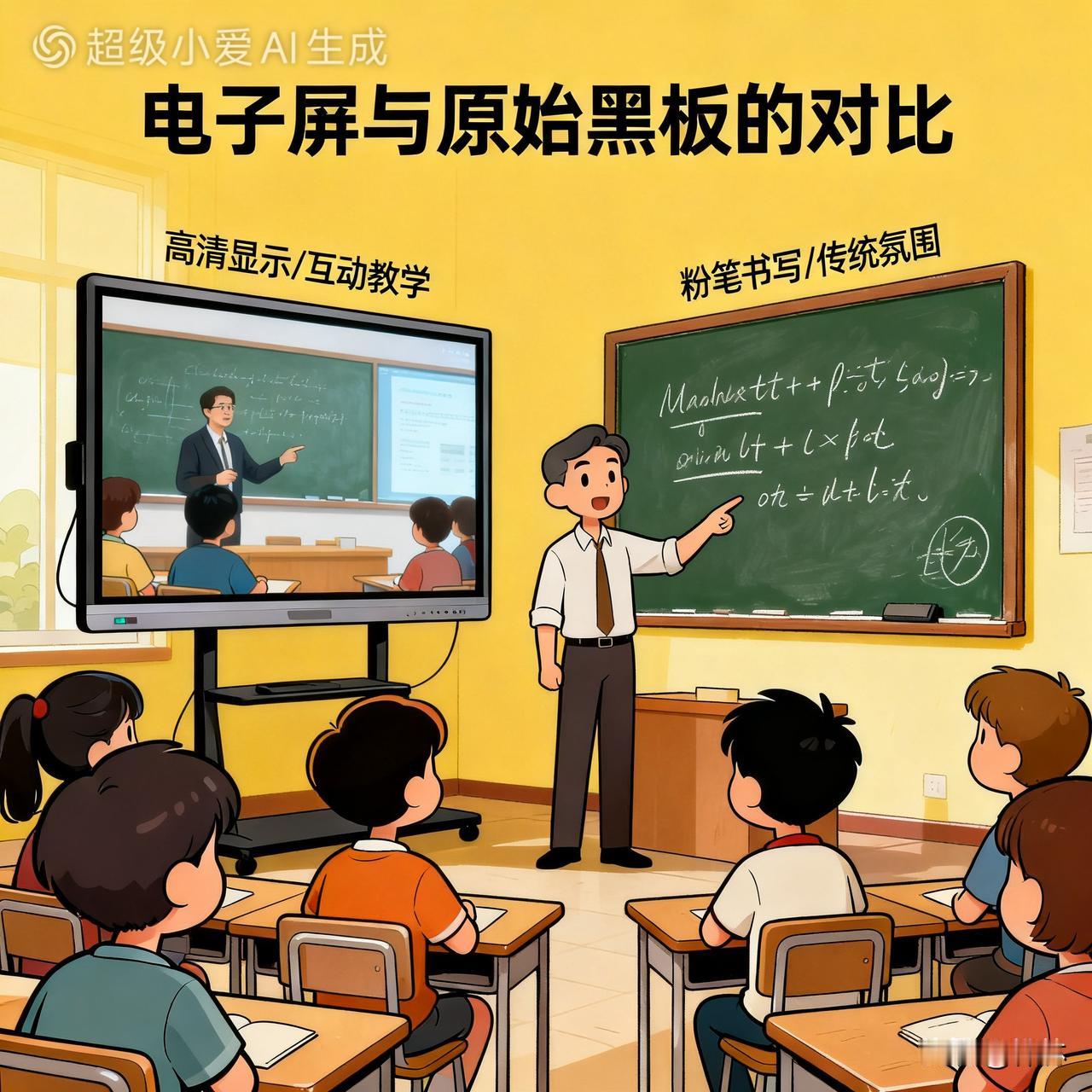竟然有人建议取消教室里面的电子屏，恢复原来的黑板。
这个我是举双手反对的，我没有