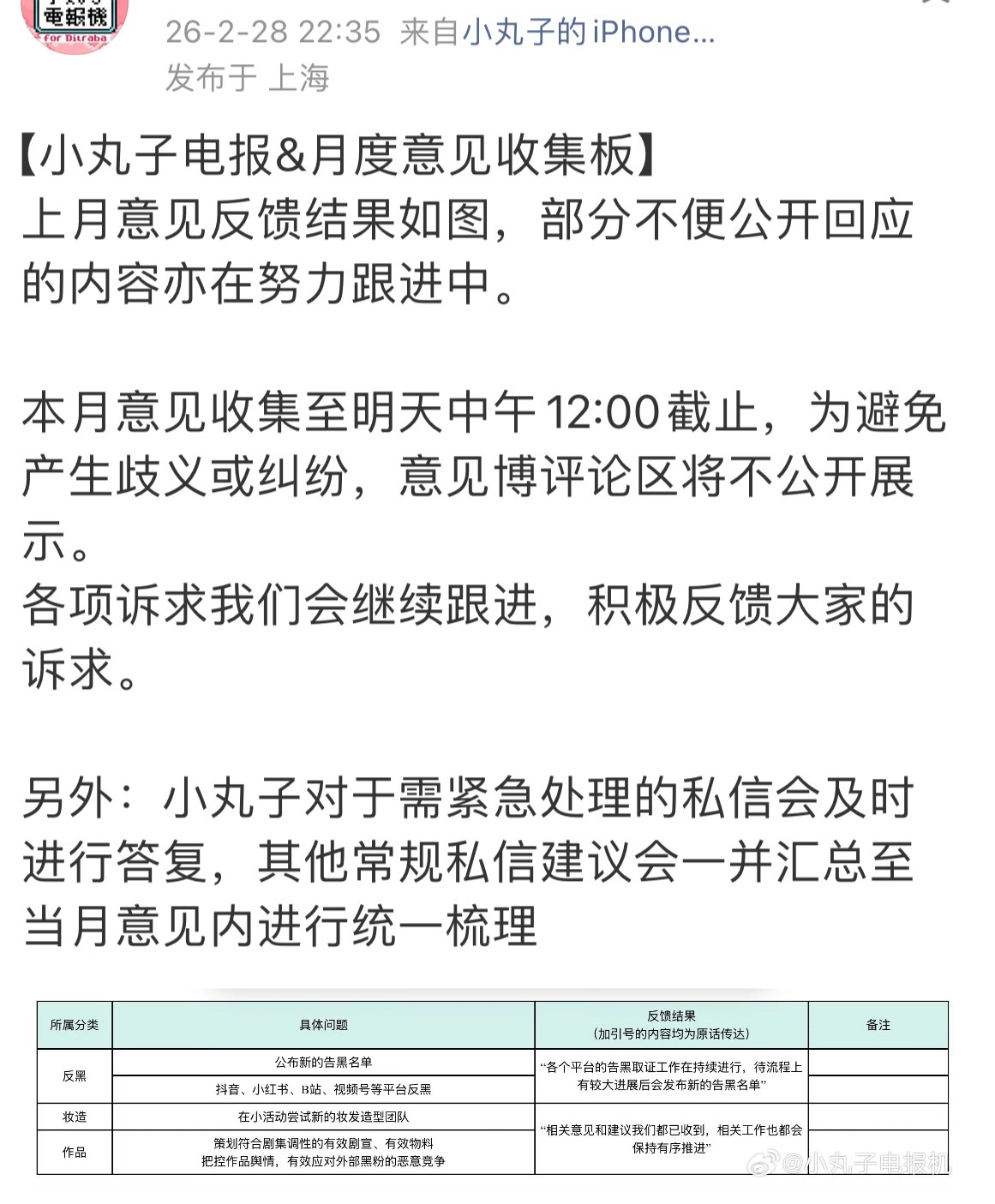 迪丽热巴对接回应粉丝诉求1，全平台告黑取证中2，小活动尝试新造型团队3，剧宣，物