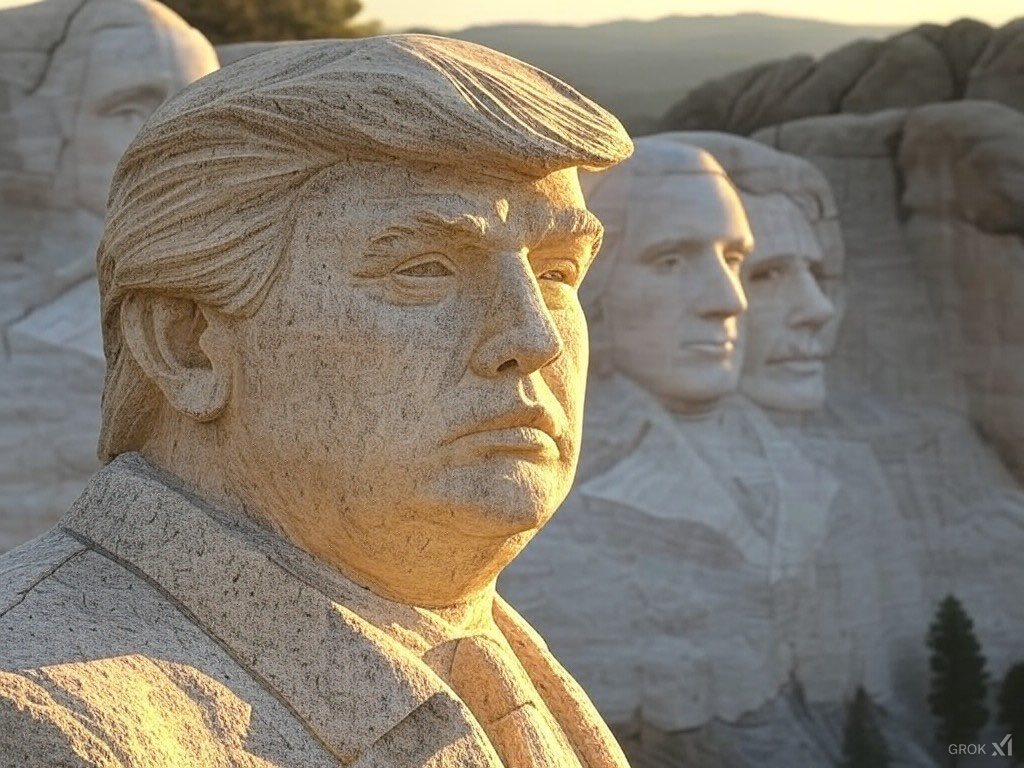 共和党人提议将特朗普的肖像放在拉什莫尔山上，与四位杰出的美国总统相邻：乔治·华盛