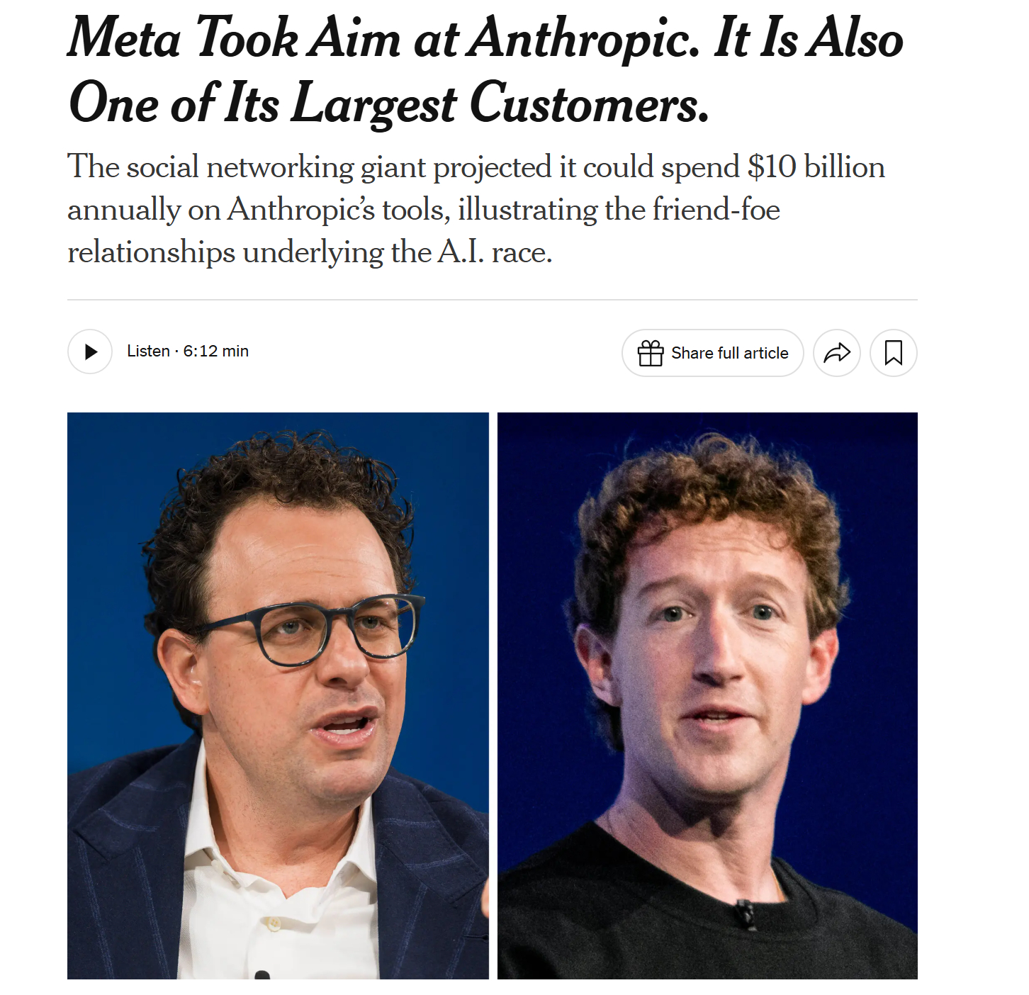虽然扎克伯格对 Anthropic 常有不友善的言论，但 Meta 已逐渐成为 