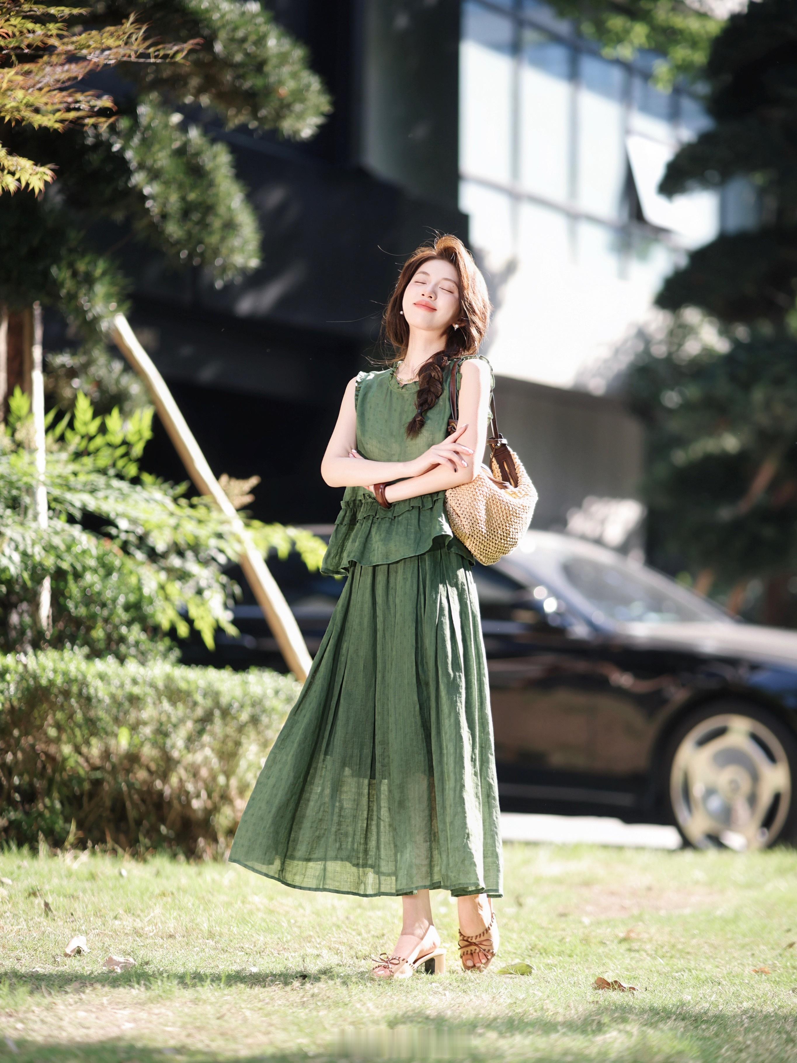 出门感受自然与阳光啦🍃～100提花苎麻 舒适透气姐妹们一定要看细节！有提花纹理