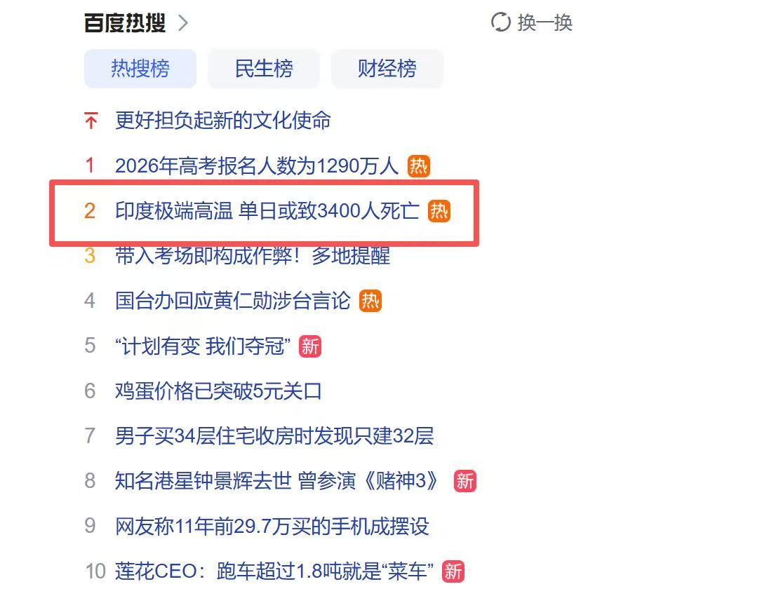 印度水深火热，今年厄尔尼诺高温严重！