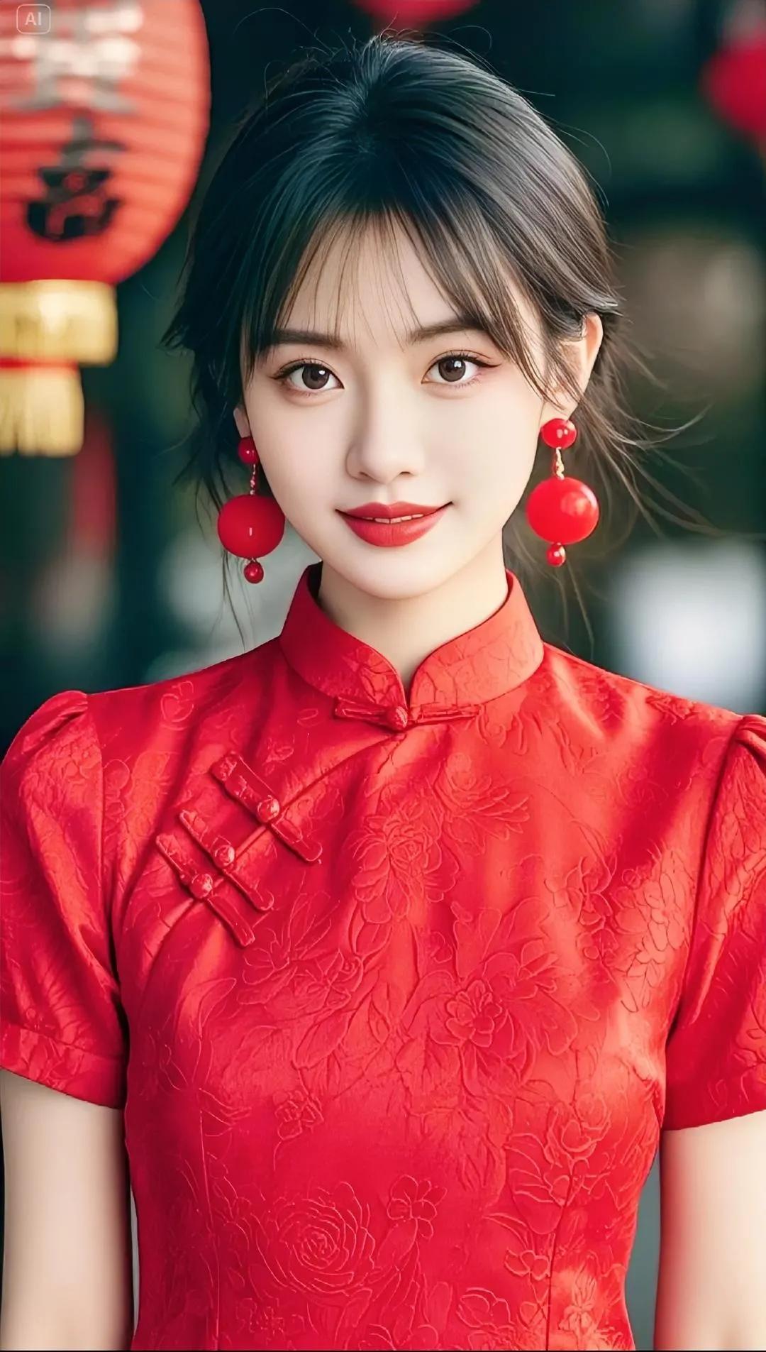 优雅红衣少女，韵味十足的中国风！一袭红装美爆了 红衣的美女人 标准中式美女 国风