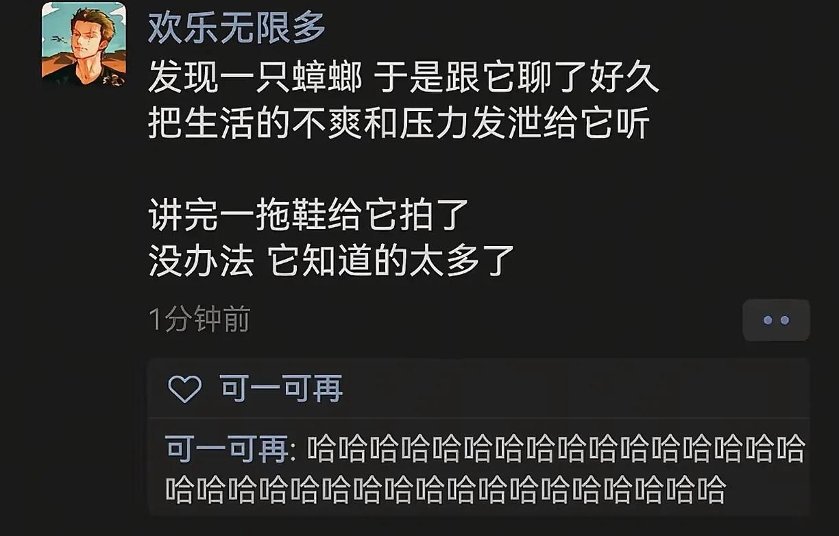 蟑螂：我也没有很想听，还有，你真的很装
