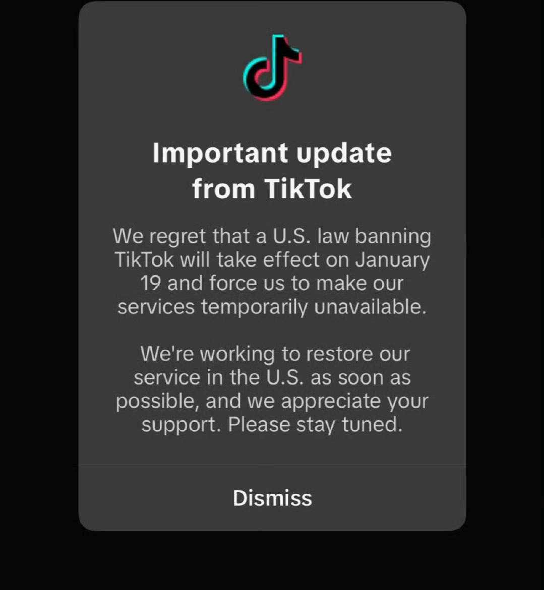 TikTok通知美用户将暂停服务 美区TikTok已经登不进不去了，这一波Tik