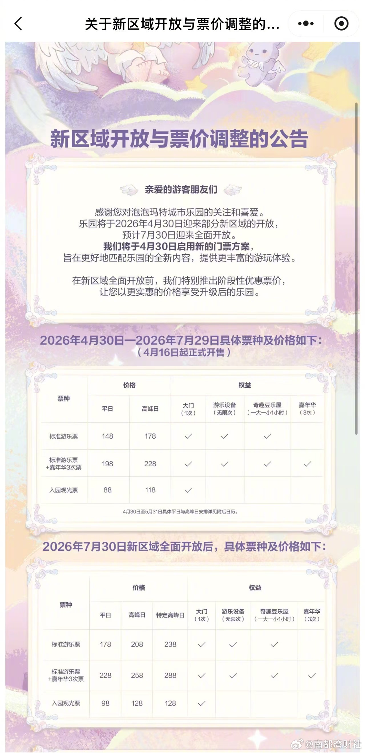 #泡泡玛特乐园门票下月起涨价# 【#泡泡玛特乐园门票官宣将涨价# 】3月30日，