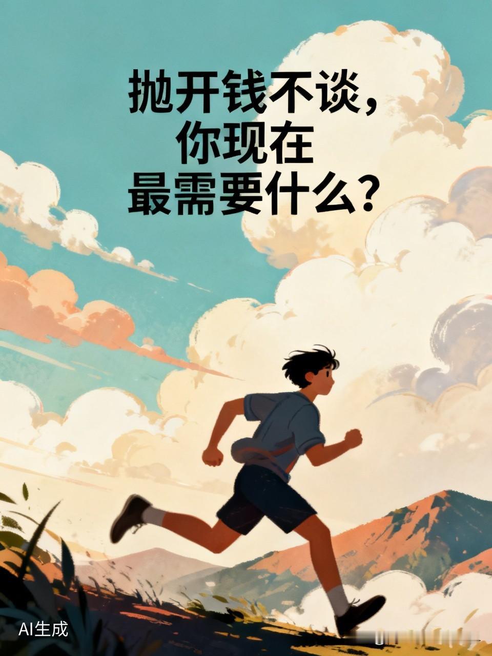 抛开钱不谈,你现在最需要什么?。健身的体！健身的体魄能带来无限活力。有了它，能尽