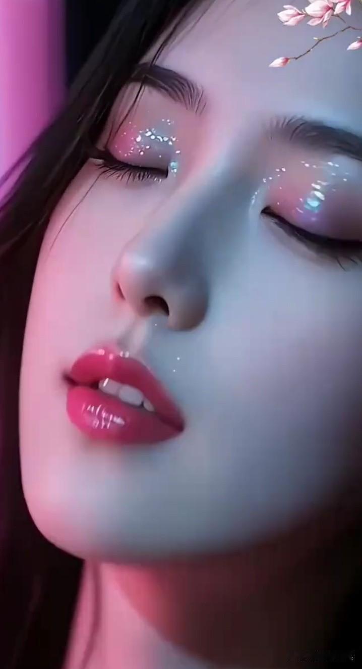 《卜算子~~~鹂妒新妆》

晨雨润清眉，

烟锁幽香鬓。

风剪春樱额上贴，
