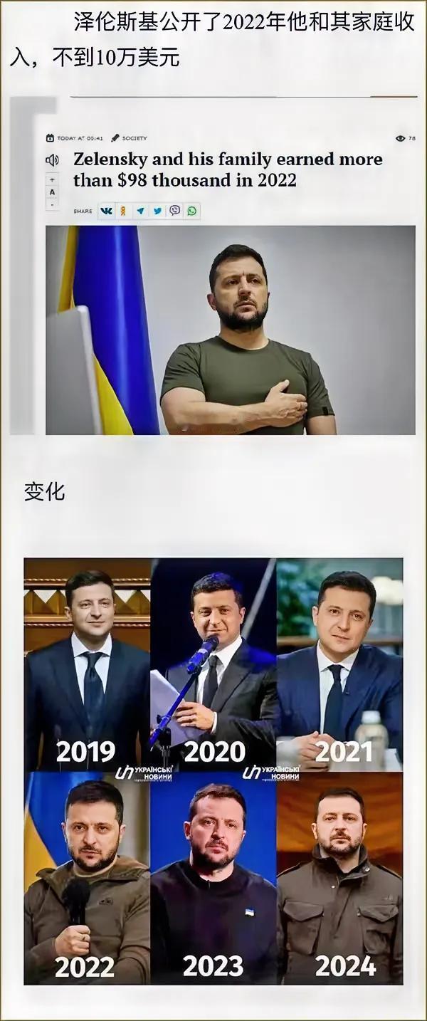 乌克兰总统泽连斯基的财产才那么点啊？