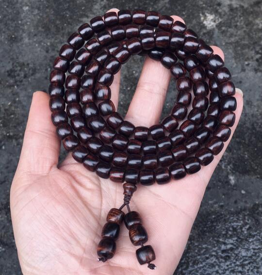 《收藏品》精品海黄老料紫油梨7x8x108颗直切珠，紫油梨🈵️纹，百...