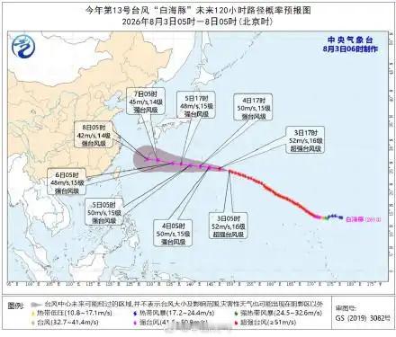 【白海豚继续向西偏北方向移动白海豚5日夜间前对我国海区无影响】据中央气象消息，今
