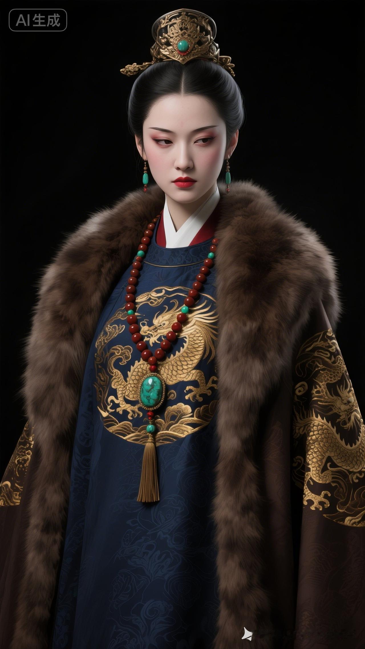 穿越时空的古典美人，华丽服饰尽显尊贵气质。