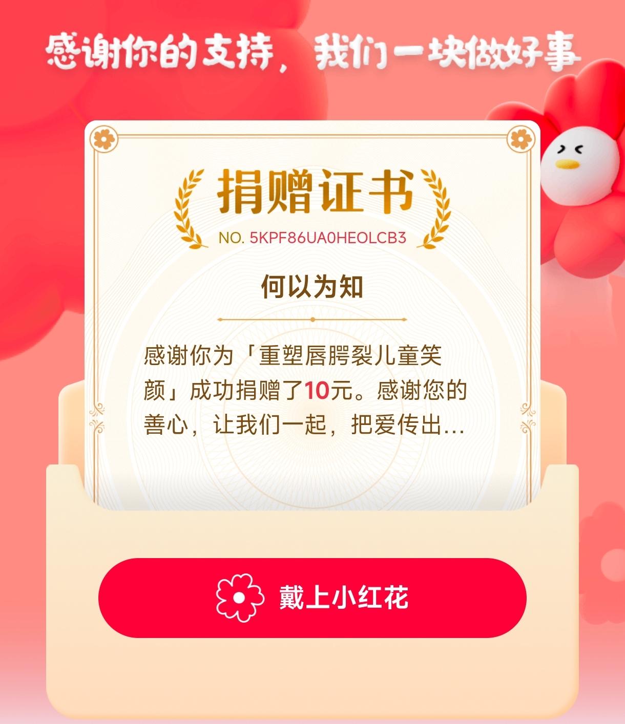 钱不多，心意表达一下，李亚鹏，人品没得说，嫣然基金会，真公益，得人心，愿好人一生