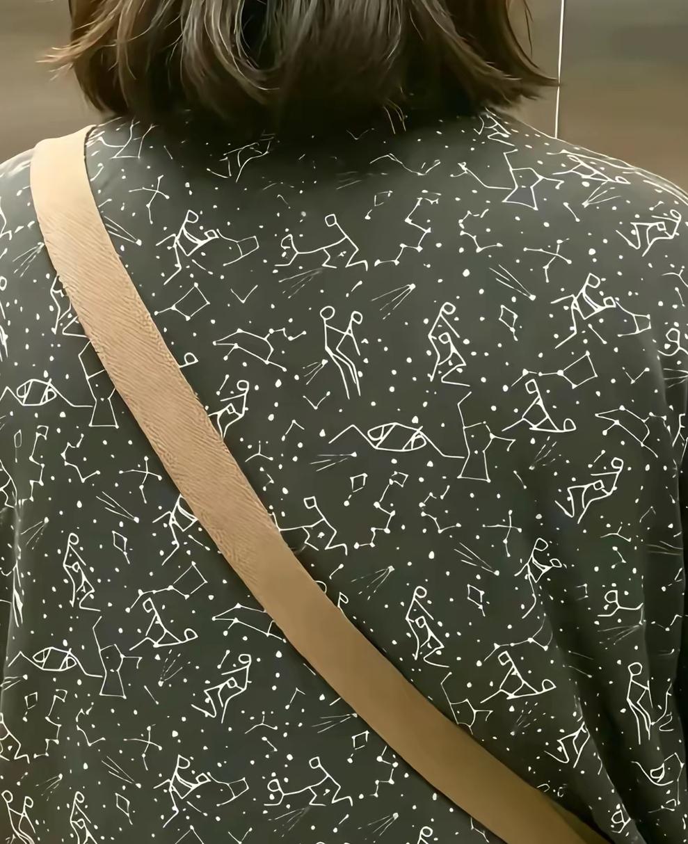 这个衣服，不仔细看，以为是星座，仔细一看，艾玛，没眼看啊！
阿姨这衣服到底谁给你