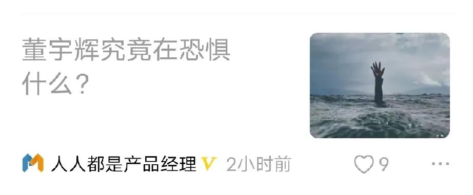 董宇辉在恐惧什么？


吐涶星子也能淹死人，自小作文开始，宇辉的每一步就好像踩在