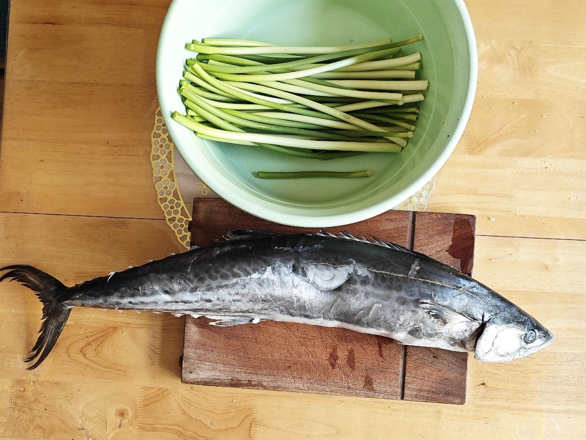 尤其是谷雨前后的鲅鱼，比起秋季的鲅鱼更肥美，也更鲜嫩一些。
今天晓光送来了一条大