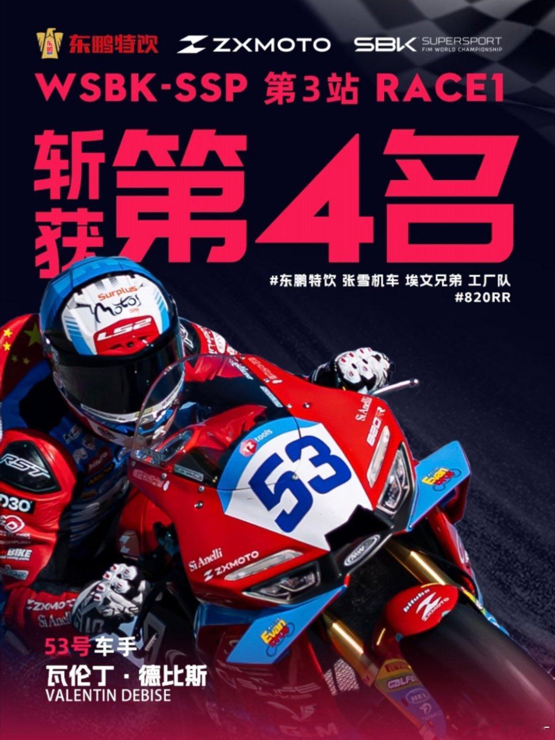 张雪机车荷兰站第4名张雪机车第4名张雪机车第三变第四张雪机车2026WSBK荷兰