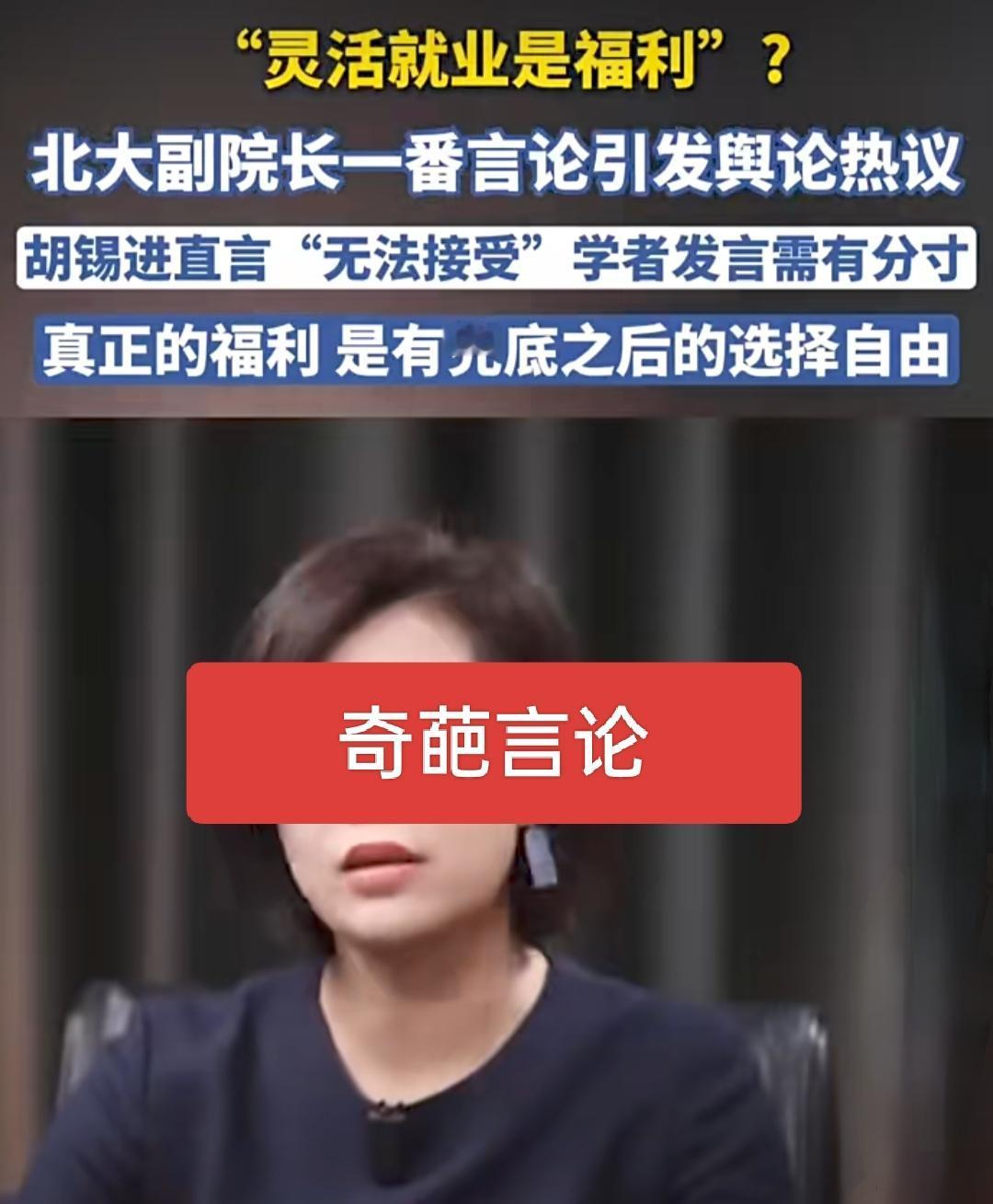 为什么咱们的高校总是出些奇葩专家呀！北京大学国发院副院长那个什么丹关于灵活就业是