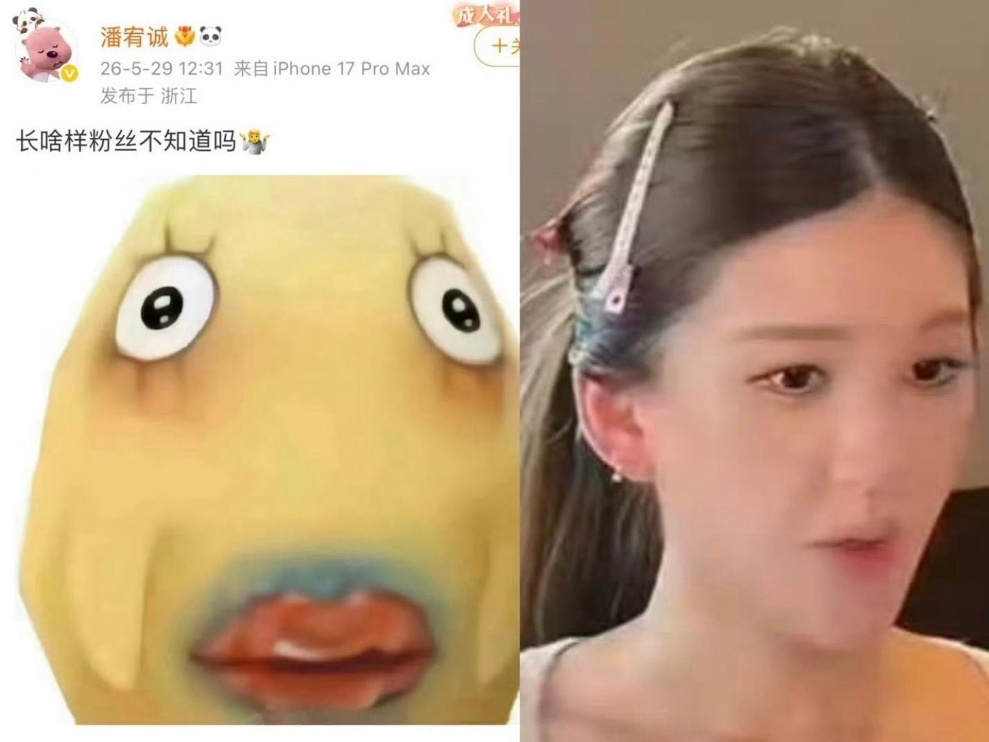 他咋了？温吞的苹果汁喝多了犯癔症了？潘宥诚曾多次公开吐槽虞书欣