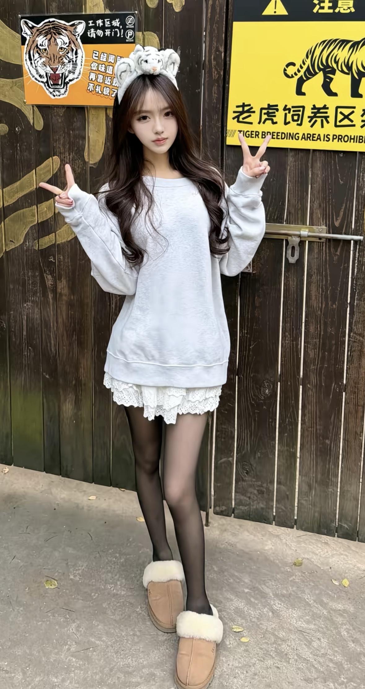 秋日穿搭指南：萌虎与少女🐯👩‍❤️‍💋‍👩