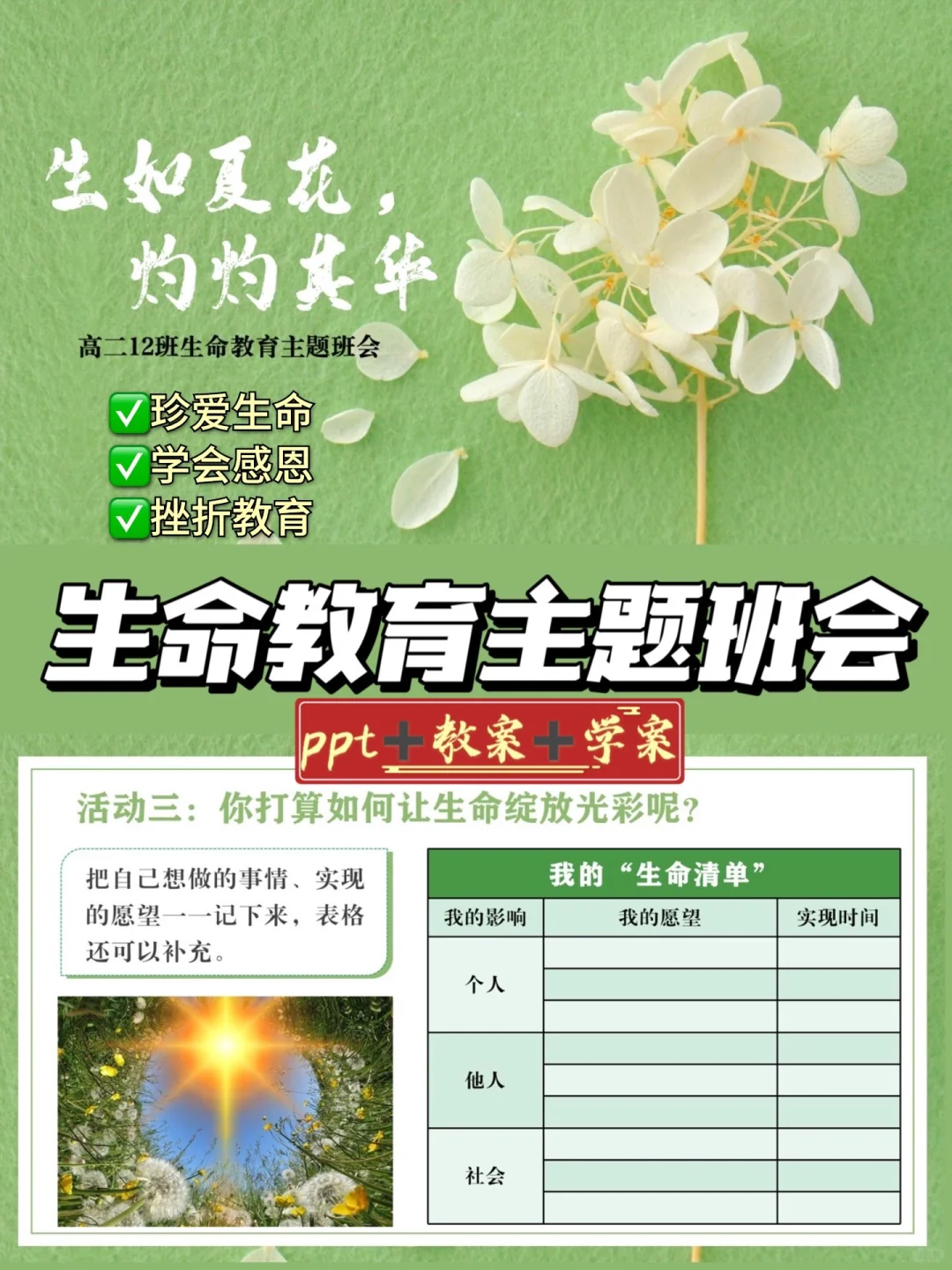 爆赞👍生命教育主题班会🌟